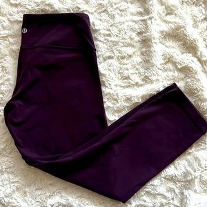 Nice dark purple lululemon crop leggings.